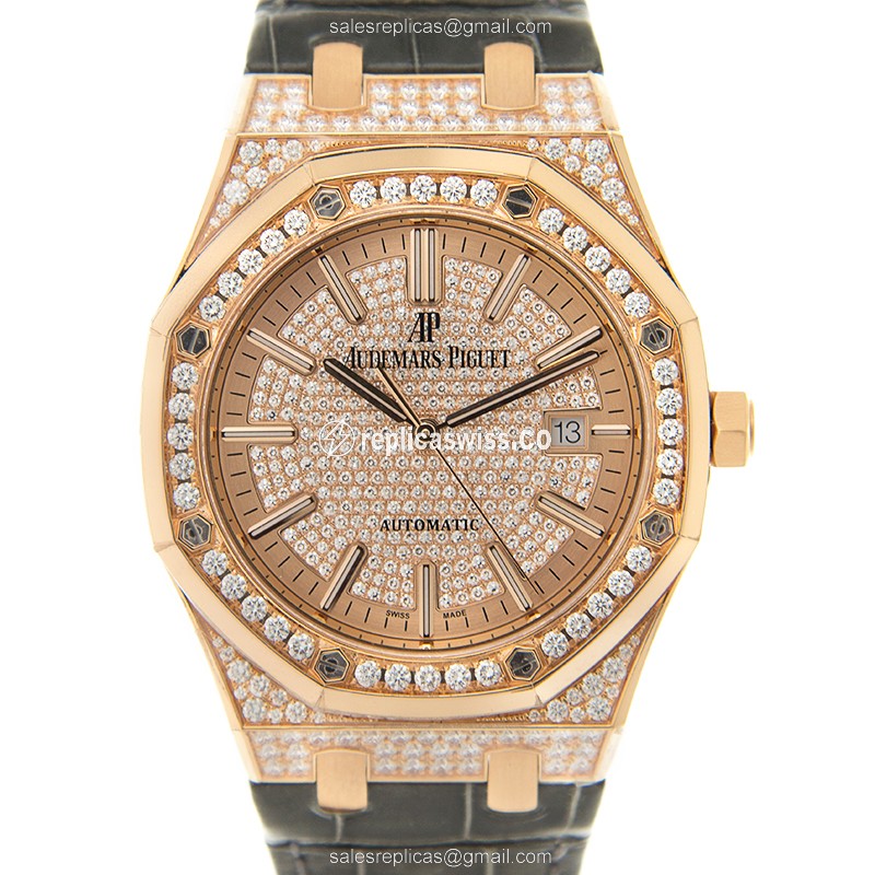 Audemars Piguet 15402OR.ZZ.D003CR.01 ROYAL OAK Automatic 18kt Rose Gold & Diamonds