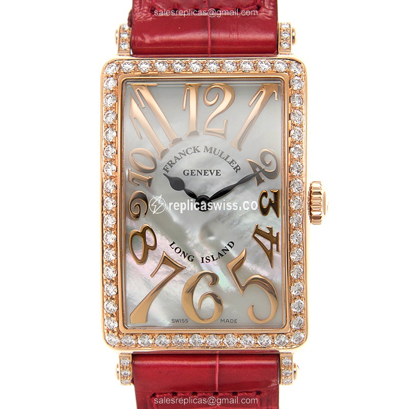 Franck Muller 952 QZ REL MOP D 1R (5N) LONG ISLAND Quartz 18kt Rose Gold & Diamonds