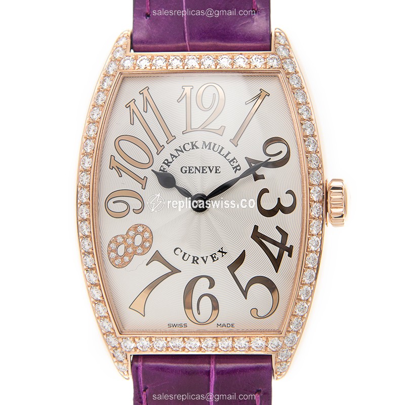 Franck Muller 2852 QZ REL D 1R CD8 (5N) CINTREE CURVEX Quartz 18kt Rose Gold & Diamonds
