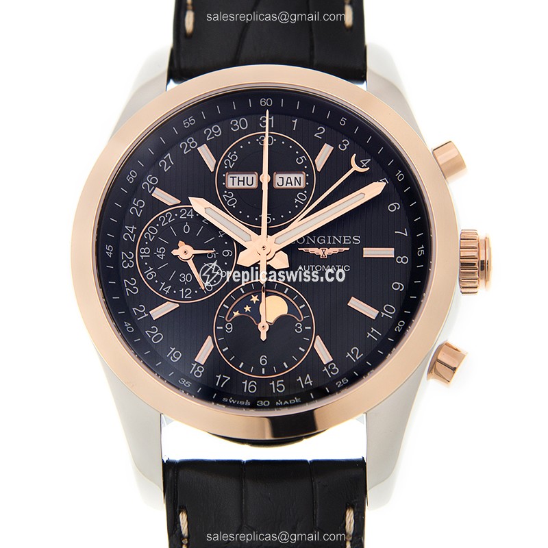 Longines L2.798.5.52.3 CONQUEST Automatic 18kt Rose Gold & Steel