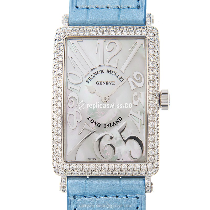 Franck Muller 1002 QZ REL MOP D (AC) LONG ISLAND Quartz Stainless Steel & Diamonds