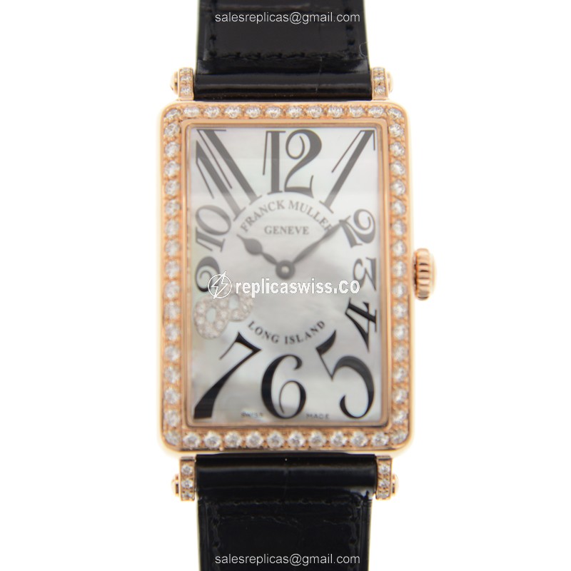 Franck Muller 952 QZ MOP D 1R CD8 NI (5N) LONG ISLAND Quartz 18kt Rose Gold & Diamonds