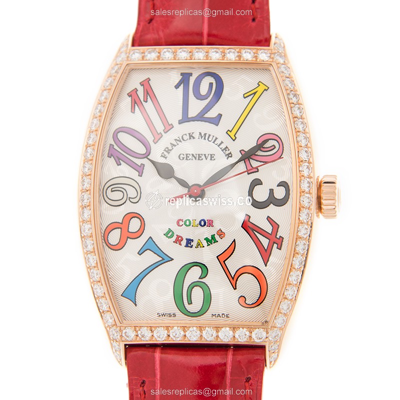 Franck Muller 5850 M SC COL DRM D 1R (5N) CINTREE CURVEX Automatic 18kt Rose Gold & Diamonds