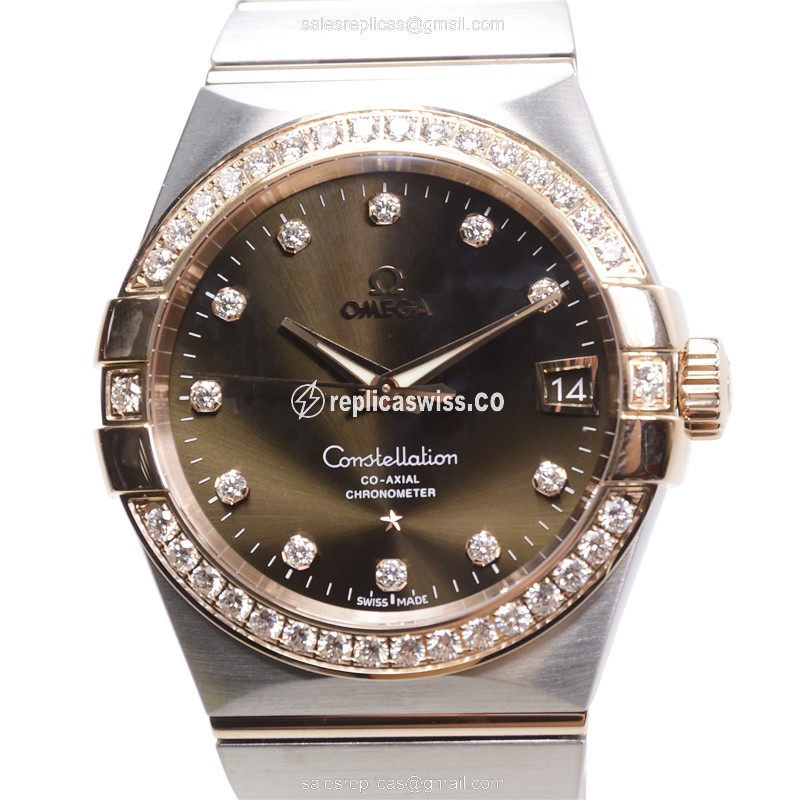 Omega 123.25.38.21.63.001 CONSTELLATION Automatic 18kt Rose Magic & Diamond