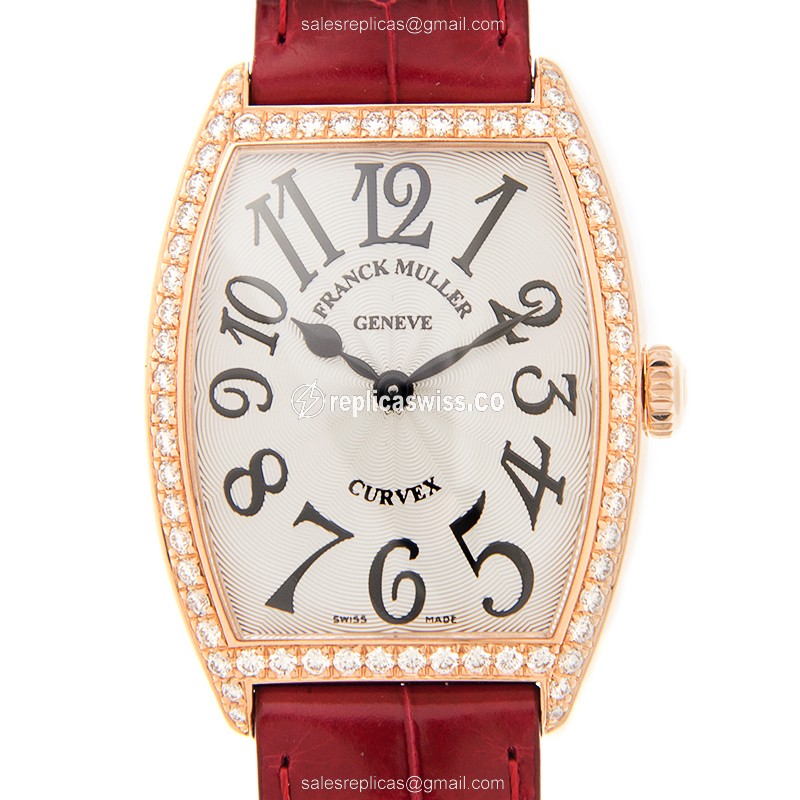 Franck Muller 7502 QZ D 1R (5N) CINTREE CURVEX Quartz 18kt Rose Gold & Diamonds