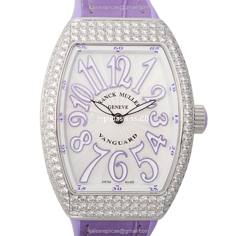 Franck Muller V 32 QZ D (AC.VL) VANGUARD Quartz Stainless Steel & Diamonds