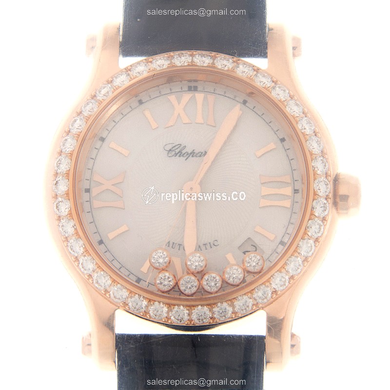 Chopard 274808 5006 HAPPY SPORT Automatic 18kt Rose Gold & Diamonds