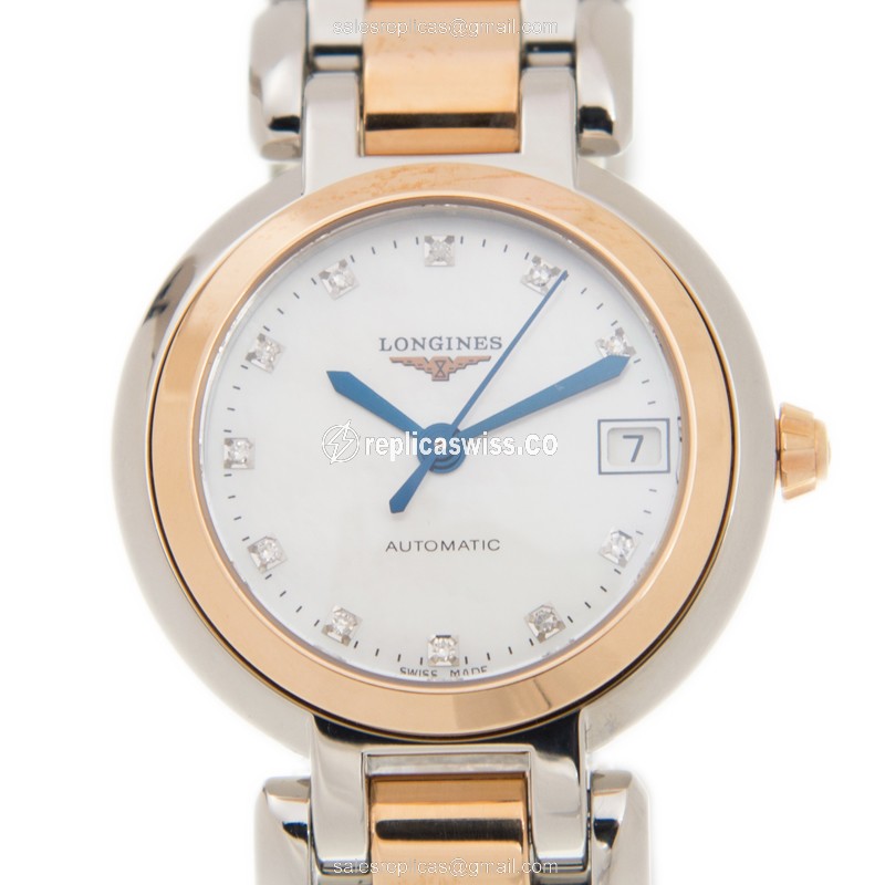 Longines L8.111.5.87.6 PRIMA LUNA Automatic 18kt Rose Gold & Steel