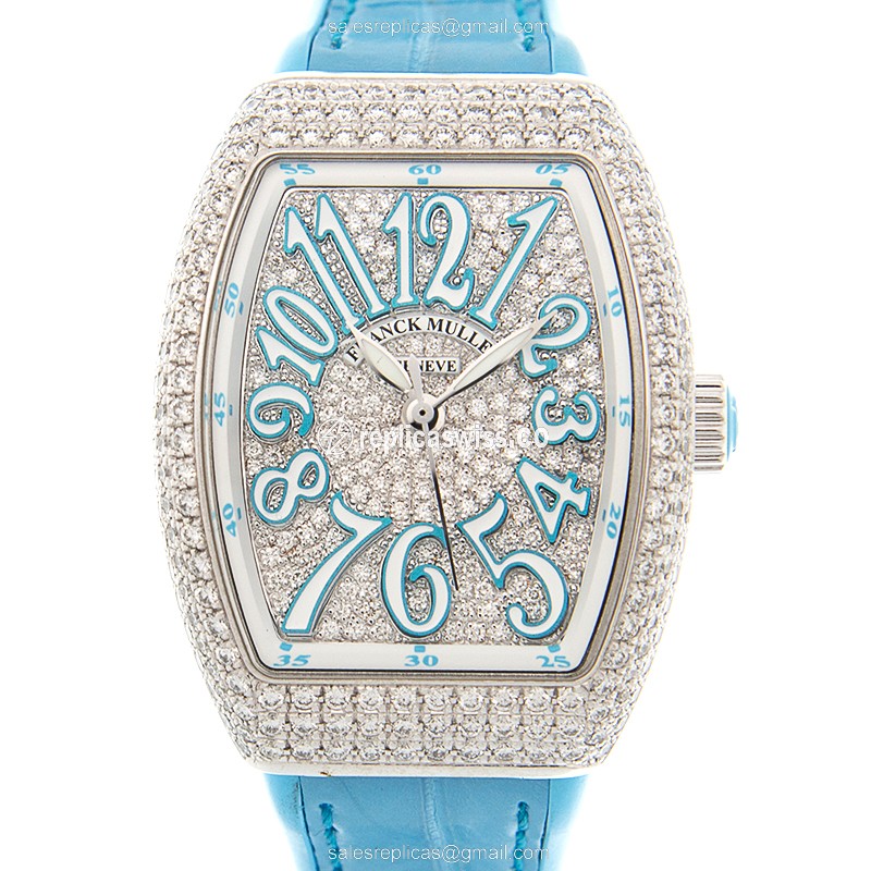 Franck Muller V 29 SC AT FO D CD (AC.BL) VANGUARD Automatic Stainless Steel & Diamonds