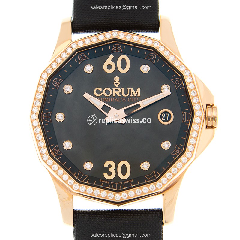 Corum 082.101.85/0041 PN10 ADMIRALS CUP Automatic 18kt Rose Gold & Diamonds