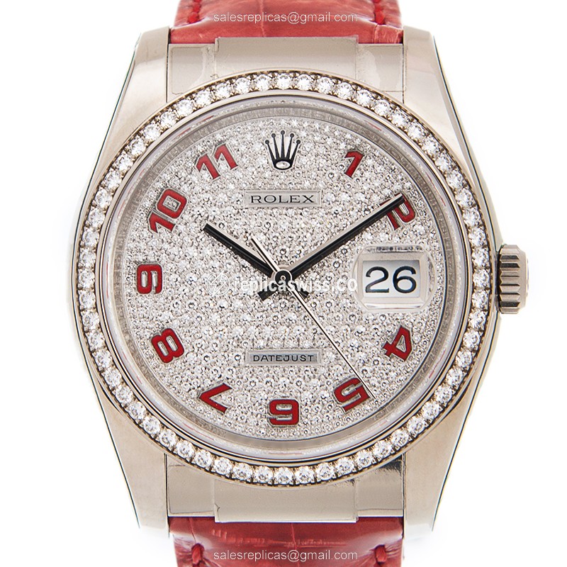 Rolex 116189 RDENAMELPAVEDAR LADY DATEJUST Automatic 18kt White Gold & Diamond