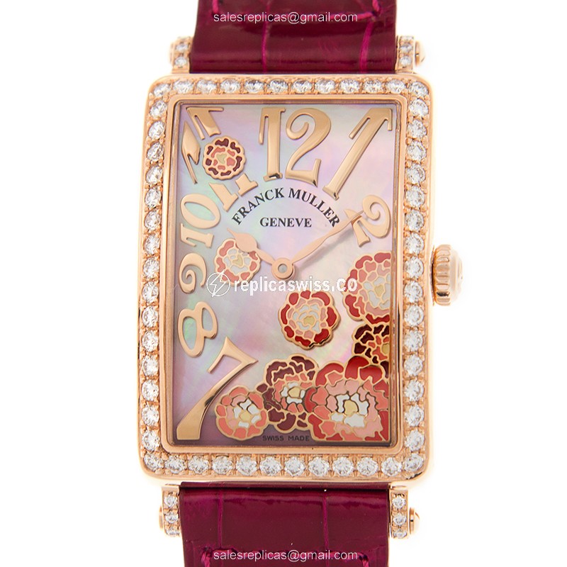 Franck Muller 952 QZ REL MOP RG D 1R (5N) LONG ISLAND Quartz 18kt Rose Gold & Diamonds