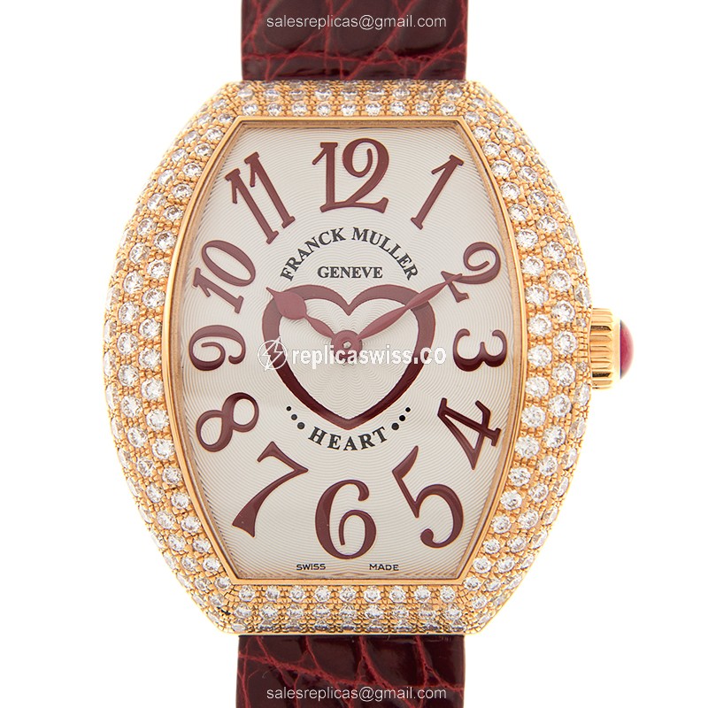Franck Muller 5002 M QZ C D3 (5N) HEART Quartz 18kt Rose Gold & Diamonds