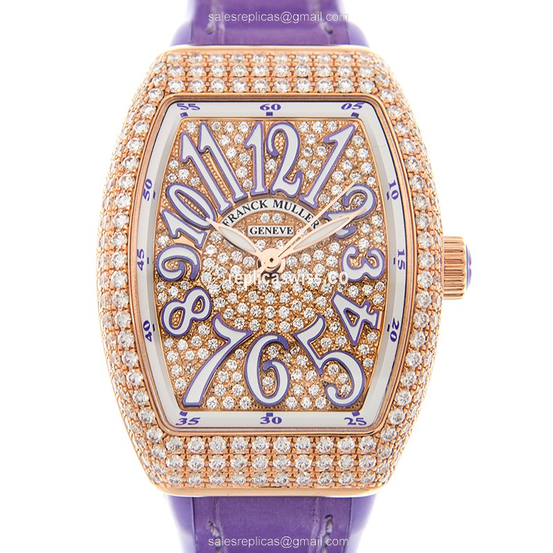 Franck Muller V 29 SC AT FO D CD (5N.VL) VANGUARD Automatic 18kt Rose Gold & Diamonds