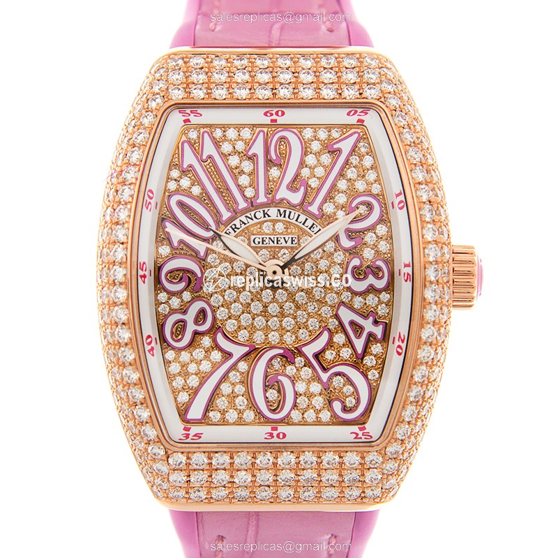 Franck Muller V 29 SC AT FO D CD (5N.RS) VANGUARD Automatic 18kt Rose Gold & Diamonds