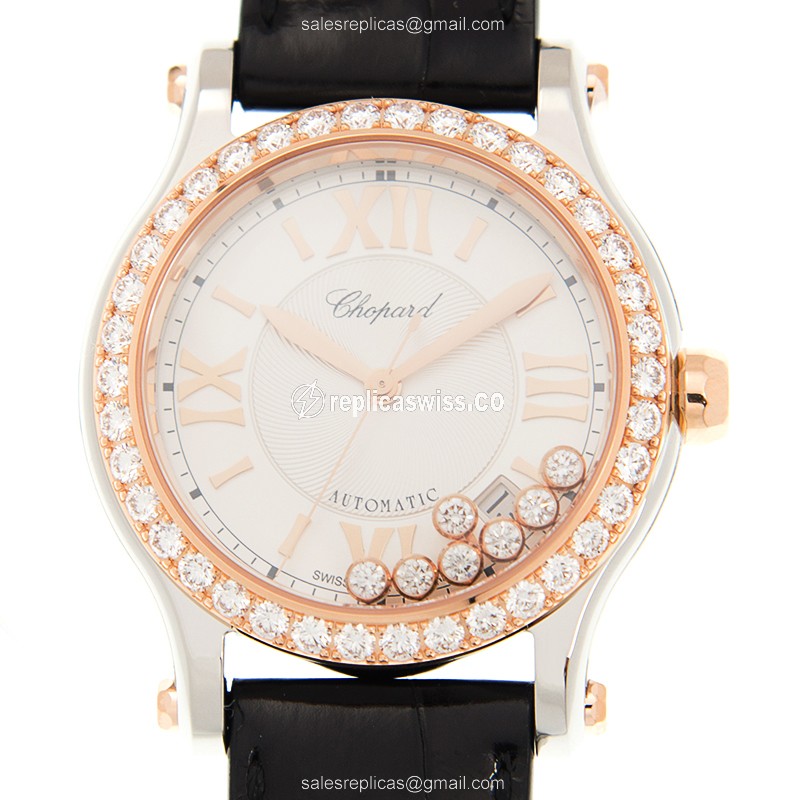 Chopard 278559-6003 HAPPY SPORT Automatic 18kt Rose Gold & Diamonds