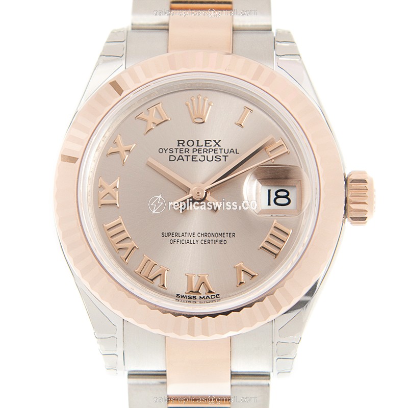 Rolex 279171SUNDUSTRN_O LADY DATEJUST Automatic 18kt Rose Gold & Steel