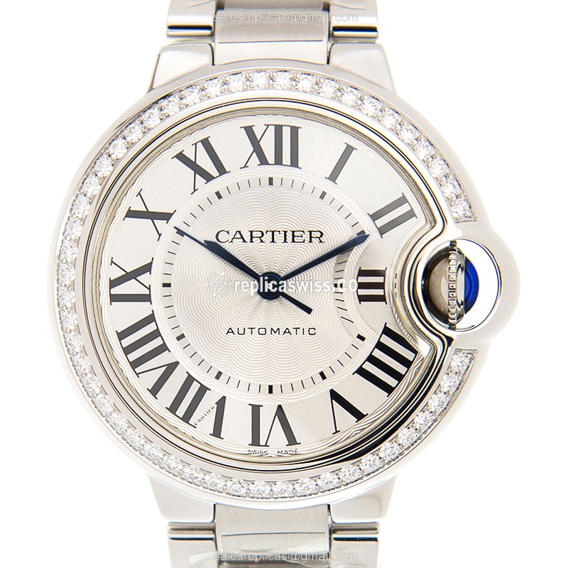 Cartier W4BB0016 BALLON BLEU Automatic Stainless Steel & Diamonds