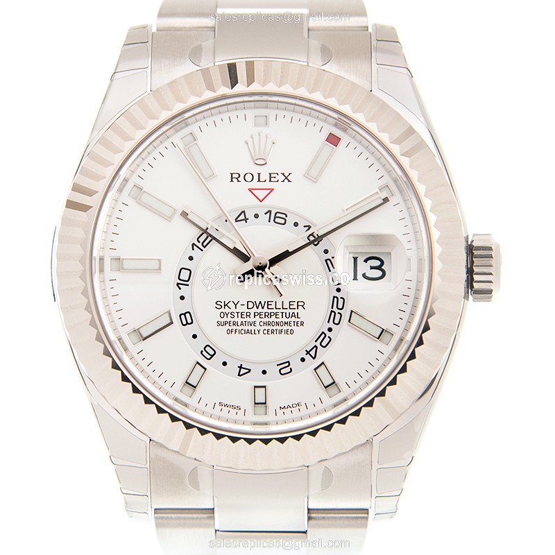 Rolex 326934-0001 SKY-DWELLER Automatic 18kt White Gold & Steel