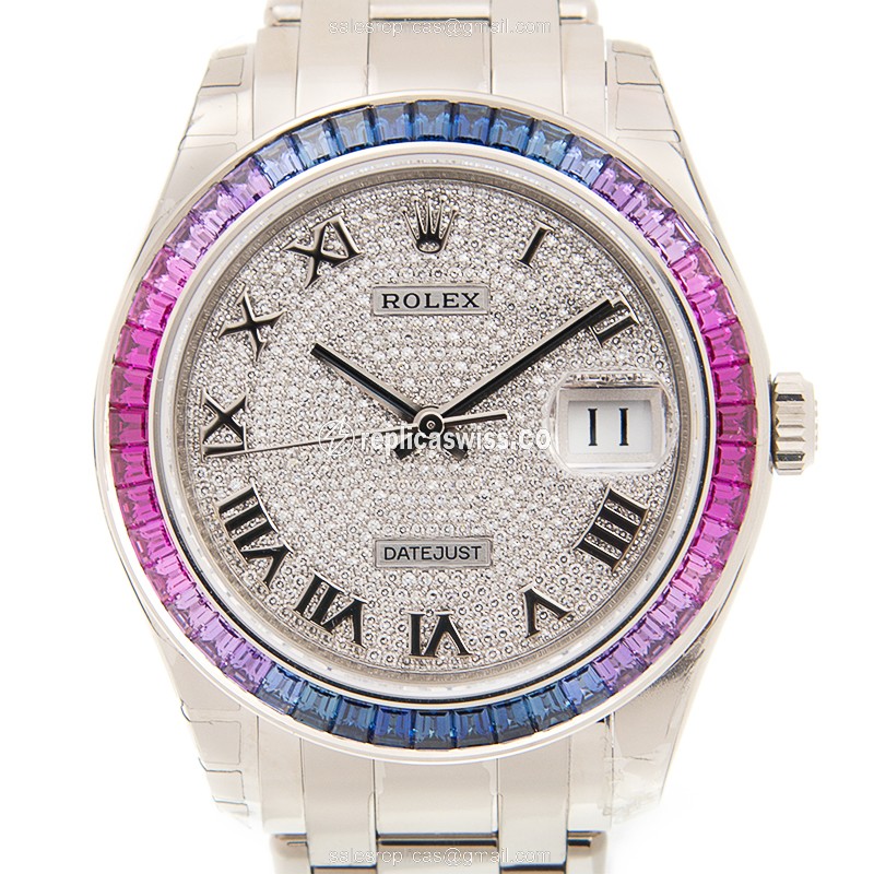 Rolex 86349SAFUBL_PAVEDRN DATEJUST Automatic 18kt White Gold & Sapphire