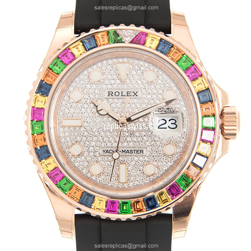 Rolex 116695SATS-0001 YACHT MASTER Automatic 18kt Rose Gold & Sapphire