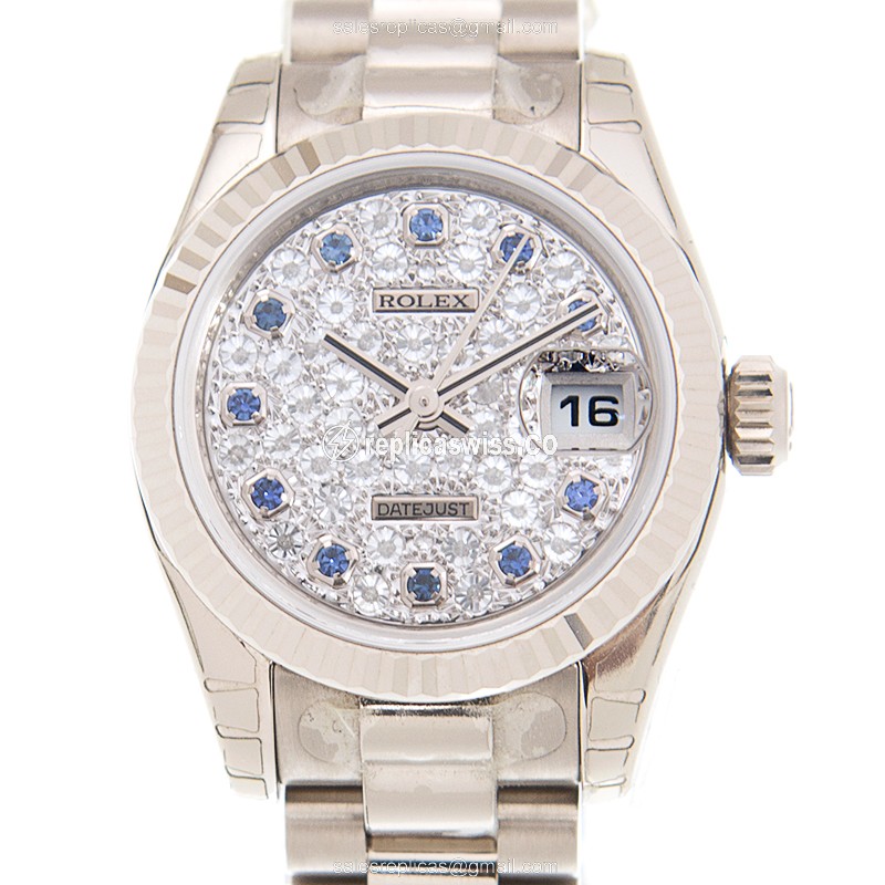 Rolex 179179 DIAPAVED 12BLDIA LADY DATEJUST Automatic 18kt White Gold