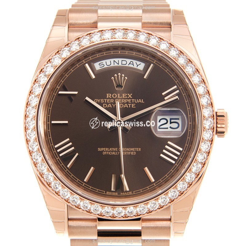 Rolex 228345RBR-0009 DAY-DATE Automatic 18kt Rose Gold & Diamonds