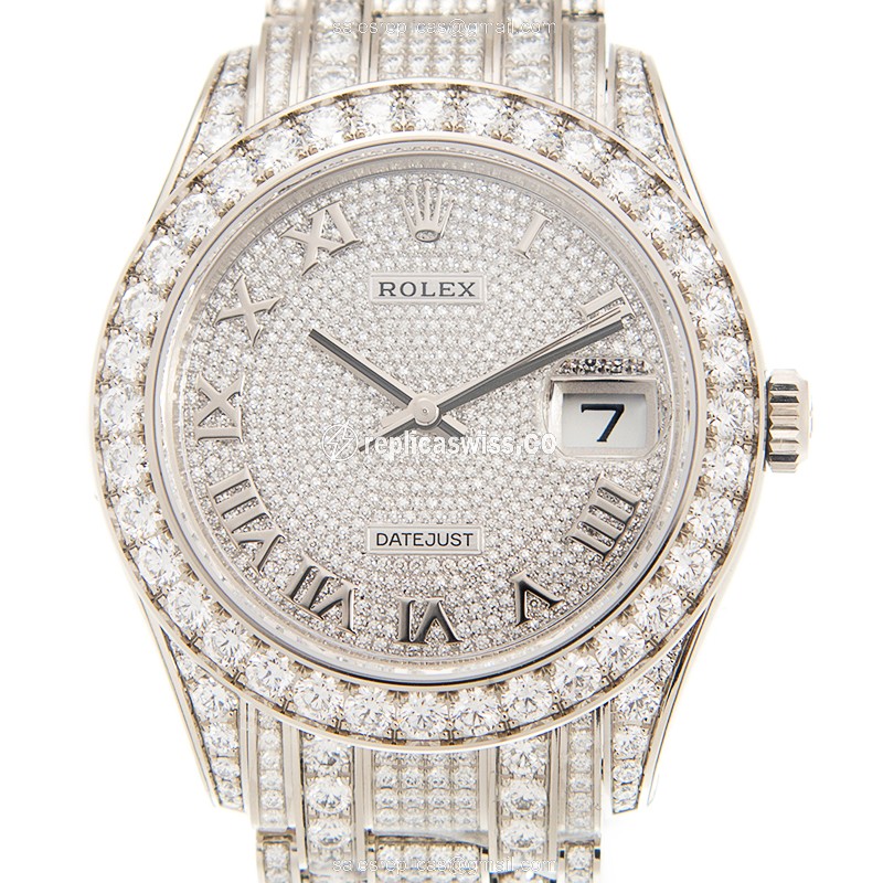 Rolex 86409RBR-SVRN DATEJUST Automatic 18kt White Gold & Diamond