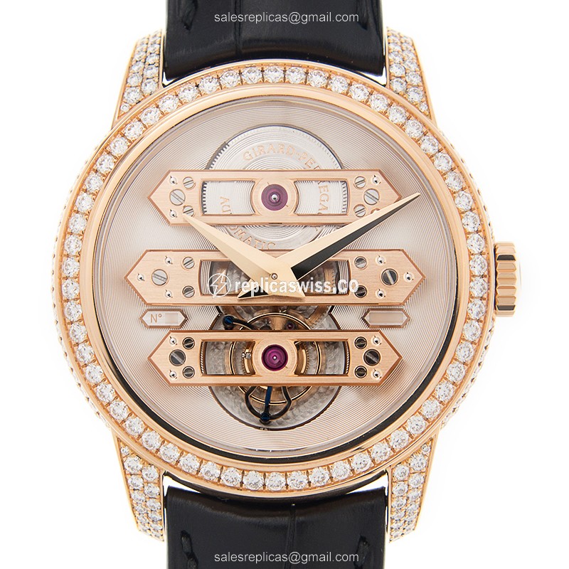 Girard Perregaux 99193D52I000-BA6A BRIDGES Manual Wind 18kt Rose Gold & Diamonds