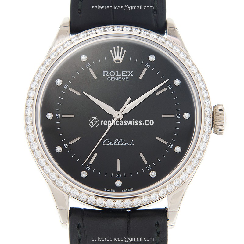 Rolex 50709RBR CELLINI SERIES Automatic 18kt White Gold & Diamond