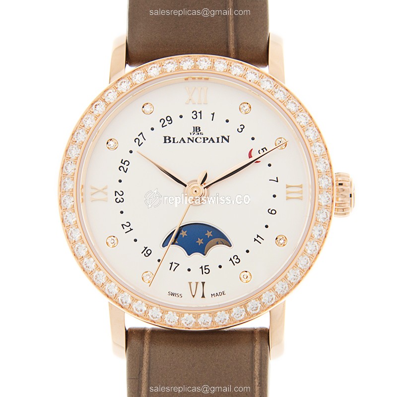Blancpain 6106-2987-55A VILLERET Automatic 18kt Rose Gold & Diamonds