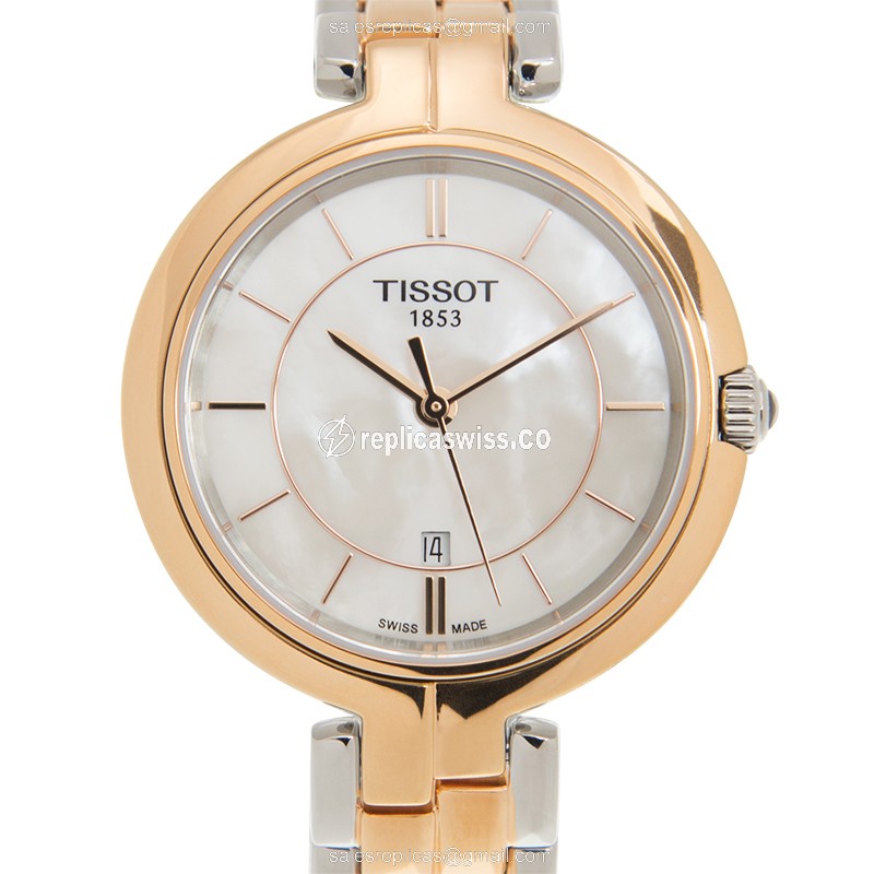 Tissot T094.210.22.111.00 FLAMINGO Quartz Gold-Plated & Stainless Steel