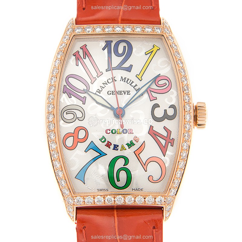 Franck Muller 5851 M SC COL DRM D 1R (5N) CINTREE CURVEX Automatic 18kt Rose Gold & Diamonds