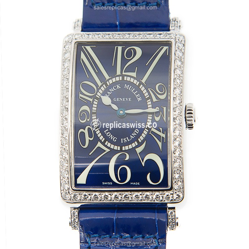 Franck Muller 952 QZ D 1R (AC) - DEEP BLUE LONG ISLAND Quartz Stainless Steel & Diamonds