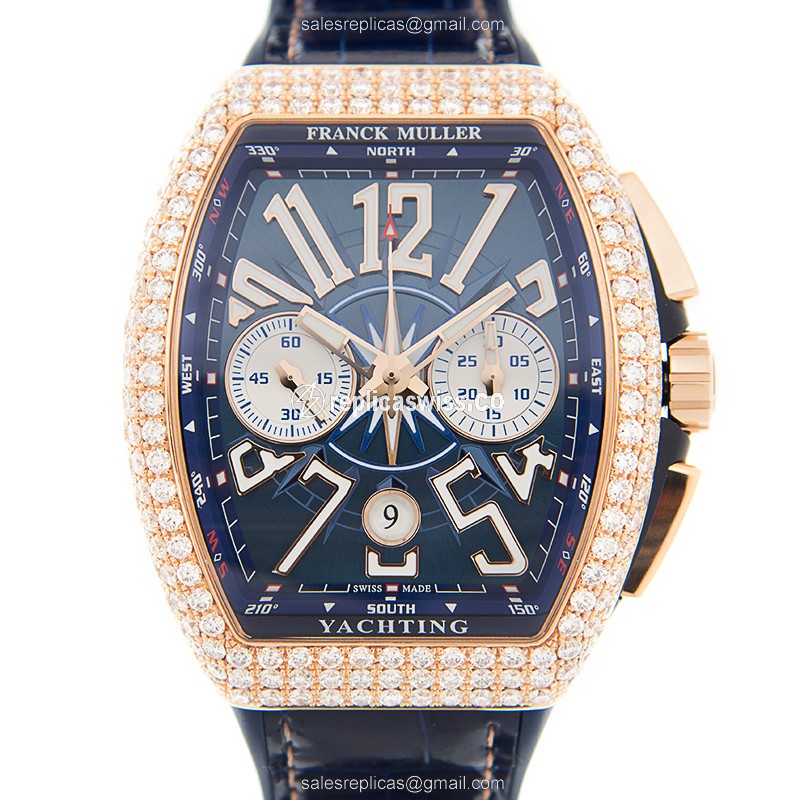 Franck Muller V 45 CC DT D YACHTING (5N) VANGUARD Automatic 18kt Rose Gold & Diamonds
