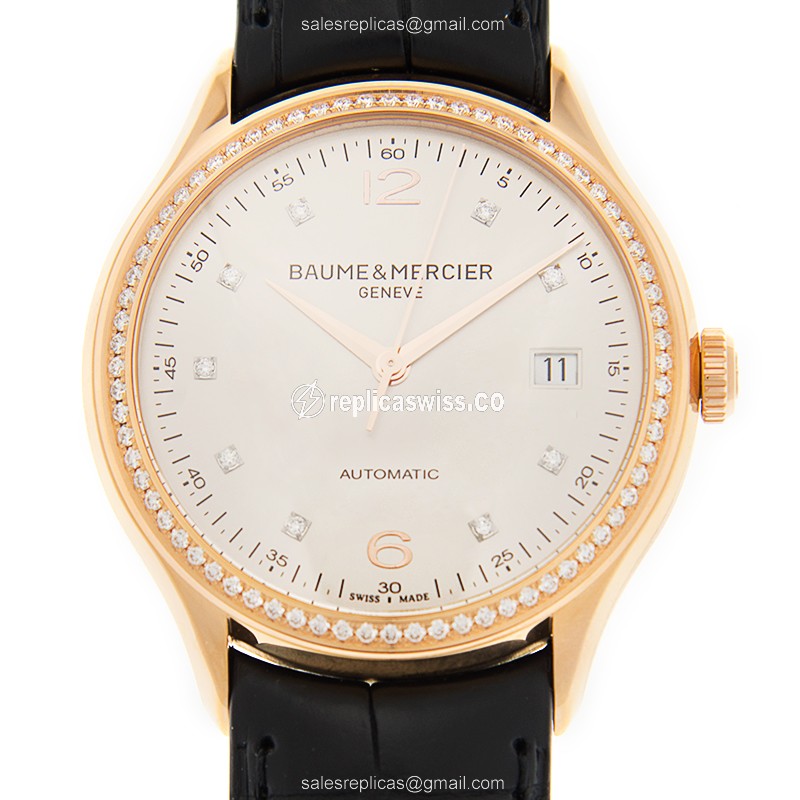 Baume & Mercier M0A10194 CLIFTON Automatic 18kt Rose Gold & Diamonds