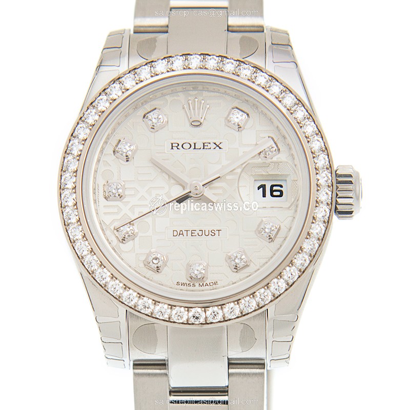 Rolex 179384JSV_O LADY DATEJUST Automatic 18kt White Gold & Diamond & Steel