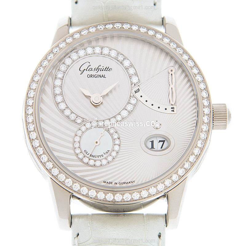 Glashutte 1-65-01-50-50-04 LADIES Manual Wind 18kt White Gold & Diamond