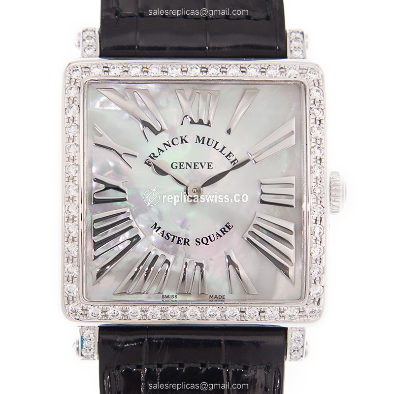 Franck Muller 6002 M B QZ REL R MOP D 1R (AC) MASTER SQUARE Quartz Stainless Steel & Diamonds