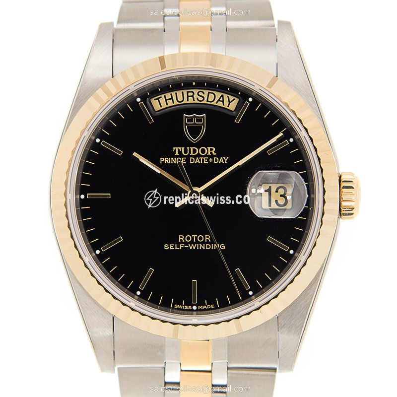 Tudor 76213-62483-BK PRICE DATE-DAY Automatic 18kt Gold & Steel