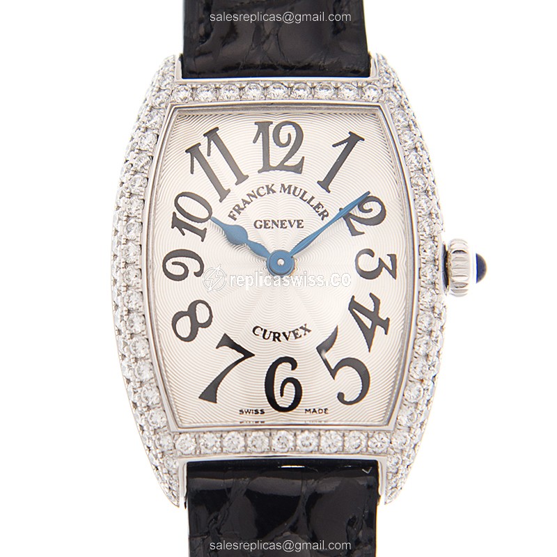 Franck Muller 1752 QZ D (AC) CINTREE CURVEX Quartz Stainless Steel & Diamonds