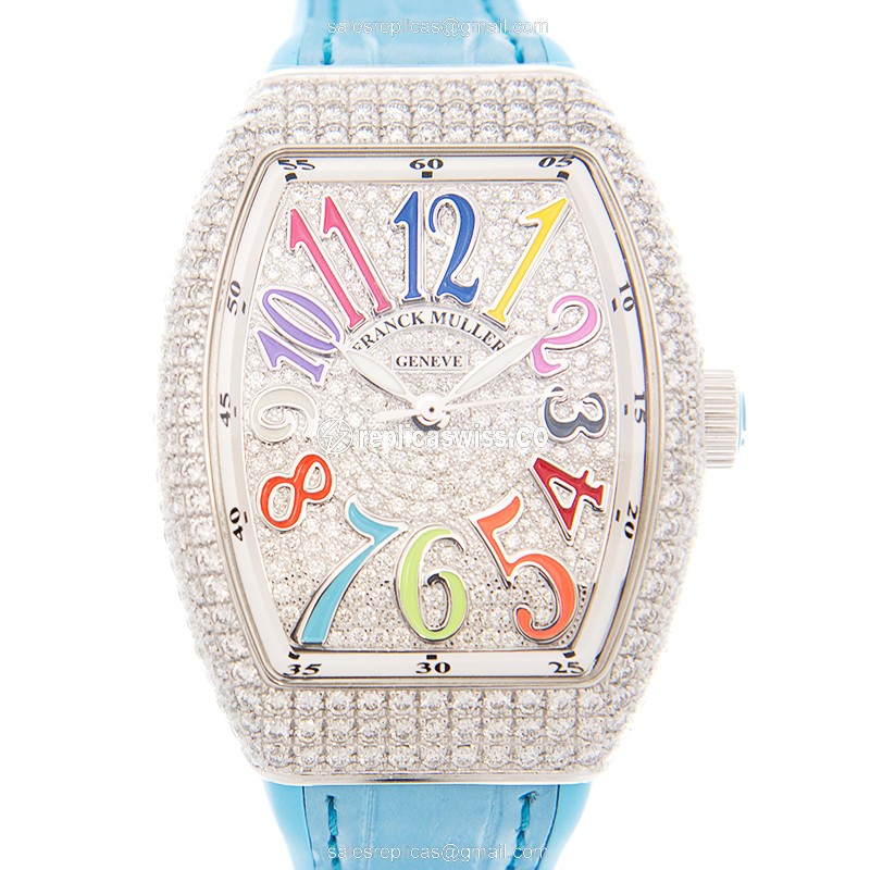 Franck Muller V 35 SC AT FO D CD COL DRM (AC.BL) VANGUARD Automatic 18kt White Gold & Diamond
