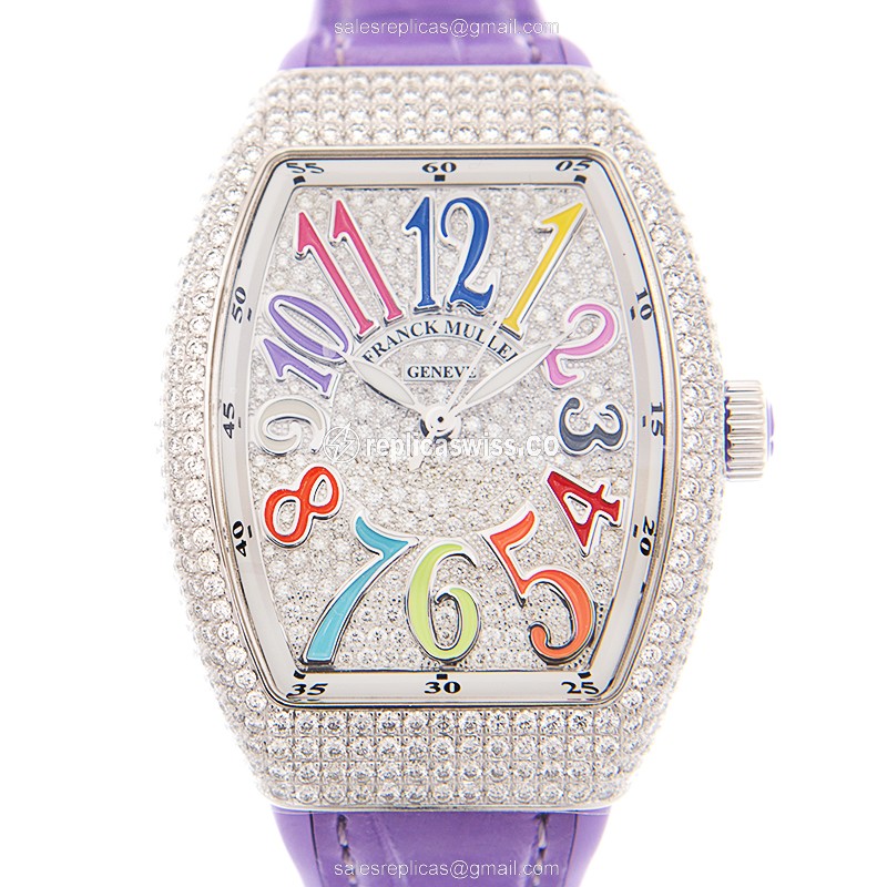Franck Muller V 35 SC AT FO D CD COL DRM (AC.VL) VANGUARD Automatic 18kt White Gold & Diamond