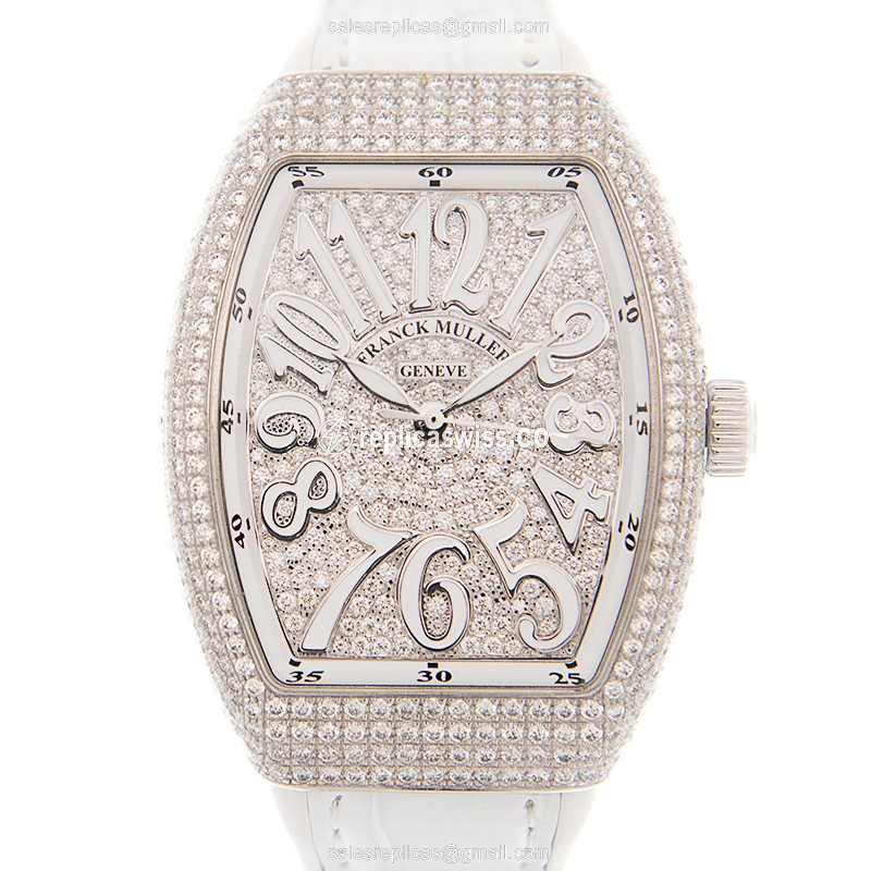 Franck Muller V 35 SC AT FO D CD (AC.BC) VANGUARD Automatic 18kt White Gold & Diamond