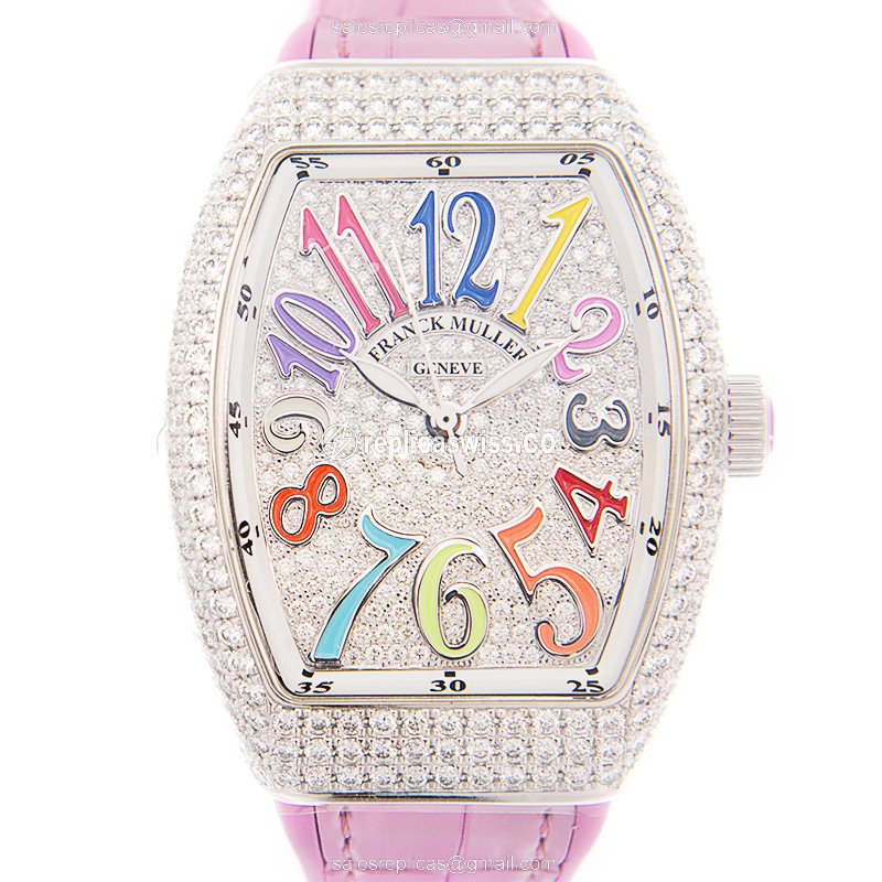 Franck Muller V35 SC AT FO D CD COL DRM (AC.RS) VANGUARD Automatic Stainless Steel & Diamonds