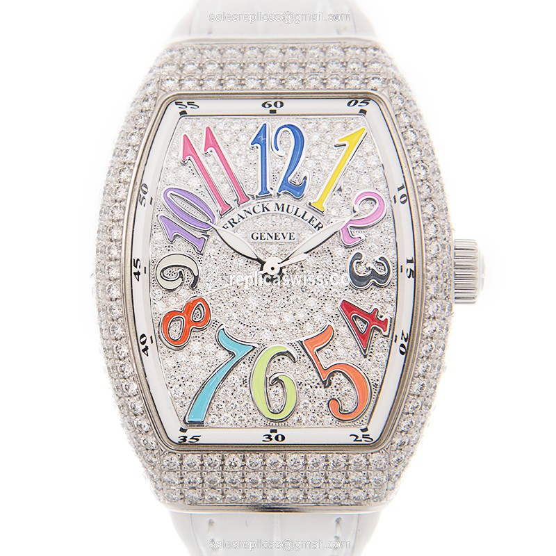 Franck Muller V 35 SC AT FO D CD COL DRM (AC.BC) VANGUARD Automatic 18kt White Gold & Diamond