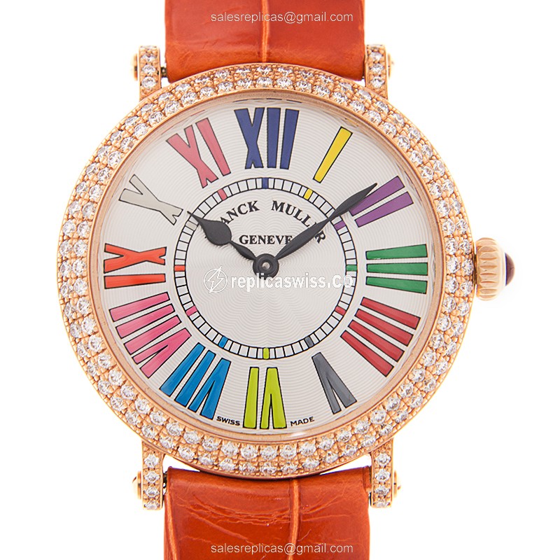 Franck Muller 8035 QZ COL DRM R D (5N) COLOR DREAMS Quartz 18kt Rose Gold & Diamonds