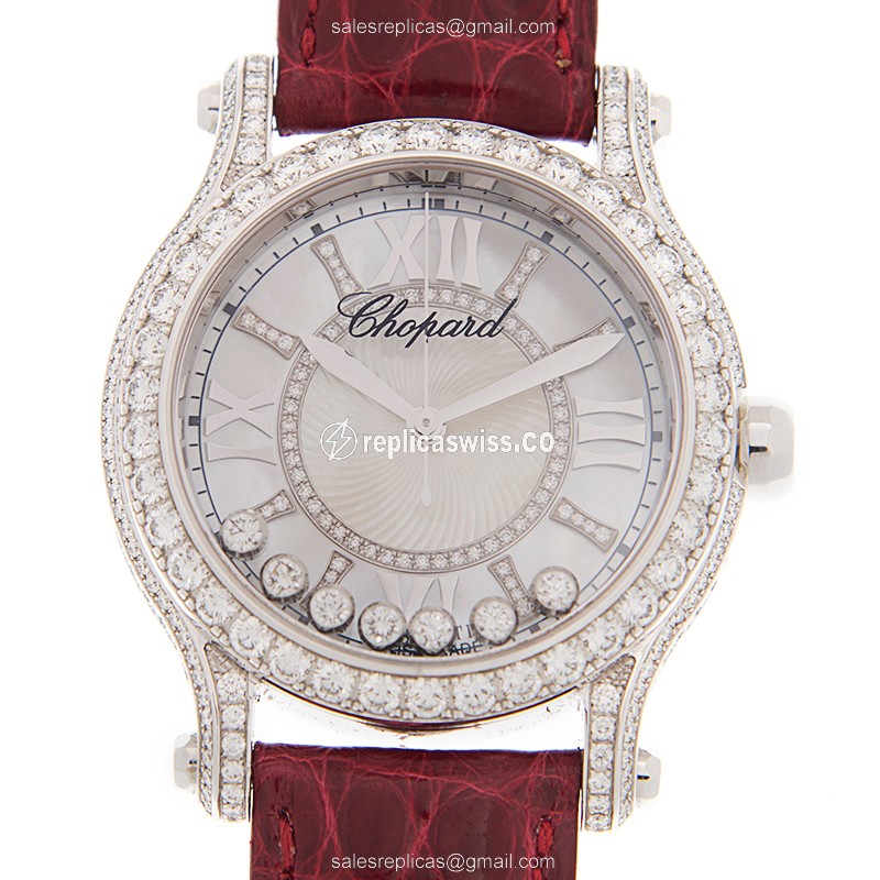 Chopard 274891-1008 HAPPY SPORT Automatic 18kt White Gold & Diamond