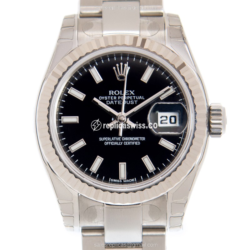 Rolex 179174BKWTBAR_O LADY DATEJUST Automatic 18kt White Gold & Steel