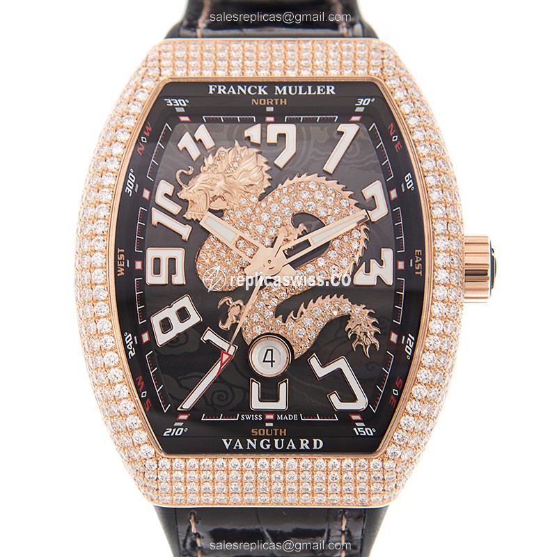 Franck Muller V 45 SC DT D DRGCD (5N.NR) VANGUARD Automatic 18kt Rose Gold & Diamonds